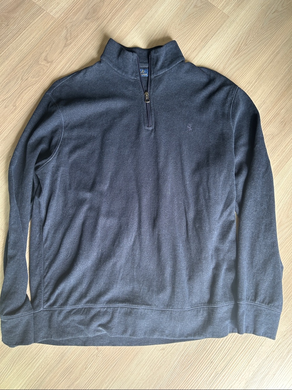 Polo Ralph Lauren Men's Q-Zip Sweater Large Navy Preppy Career Golf Pullover